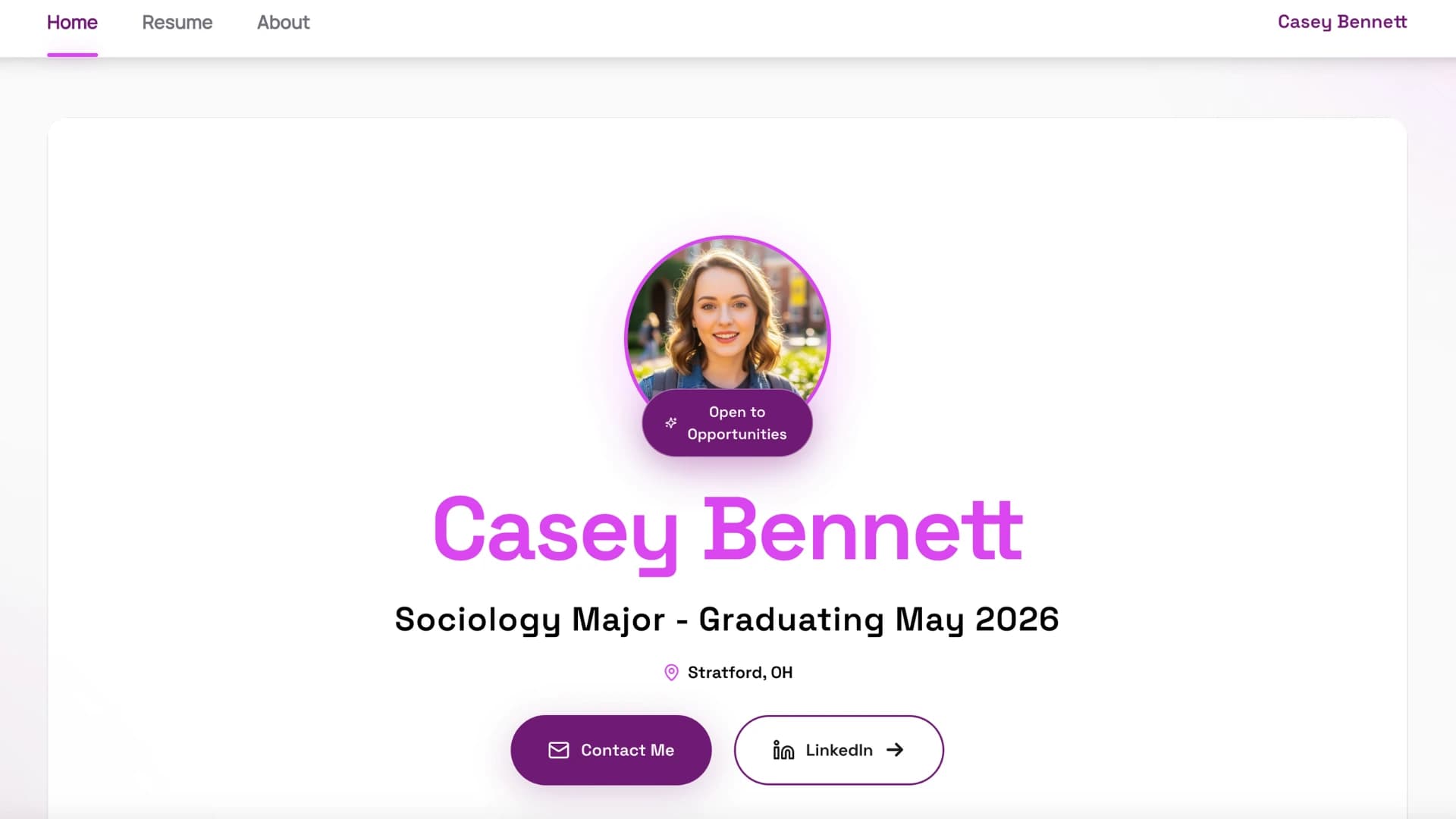 Casey Bennett - Professional Homepage Example