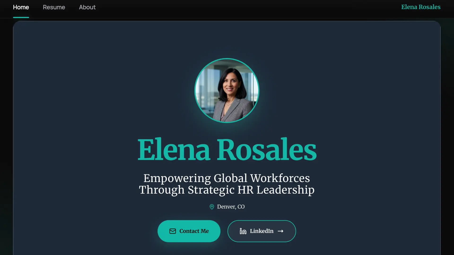 Elena Rosales - Professional Homepage Example