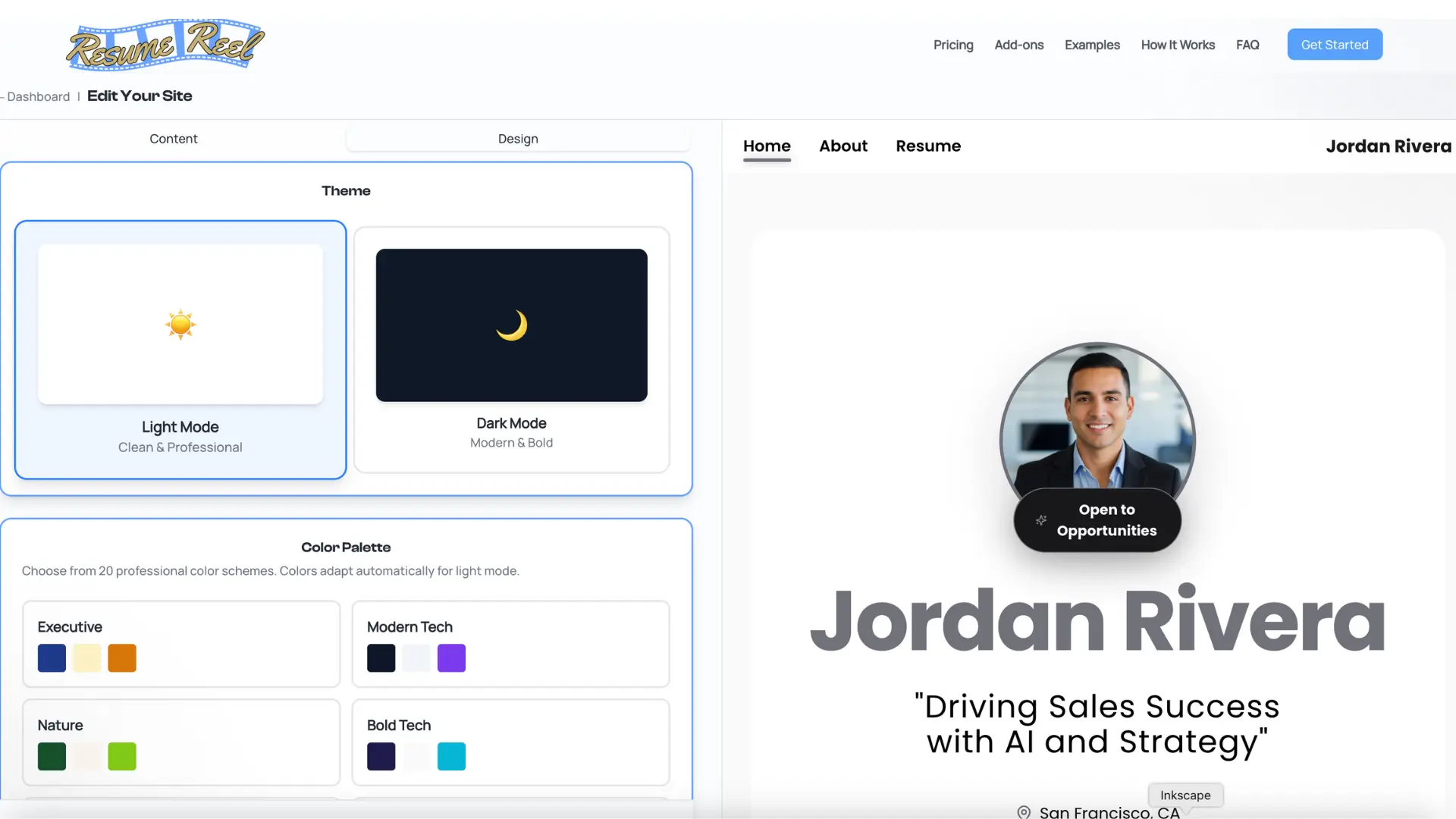 Theme Selection Interface
